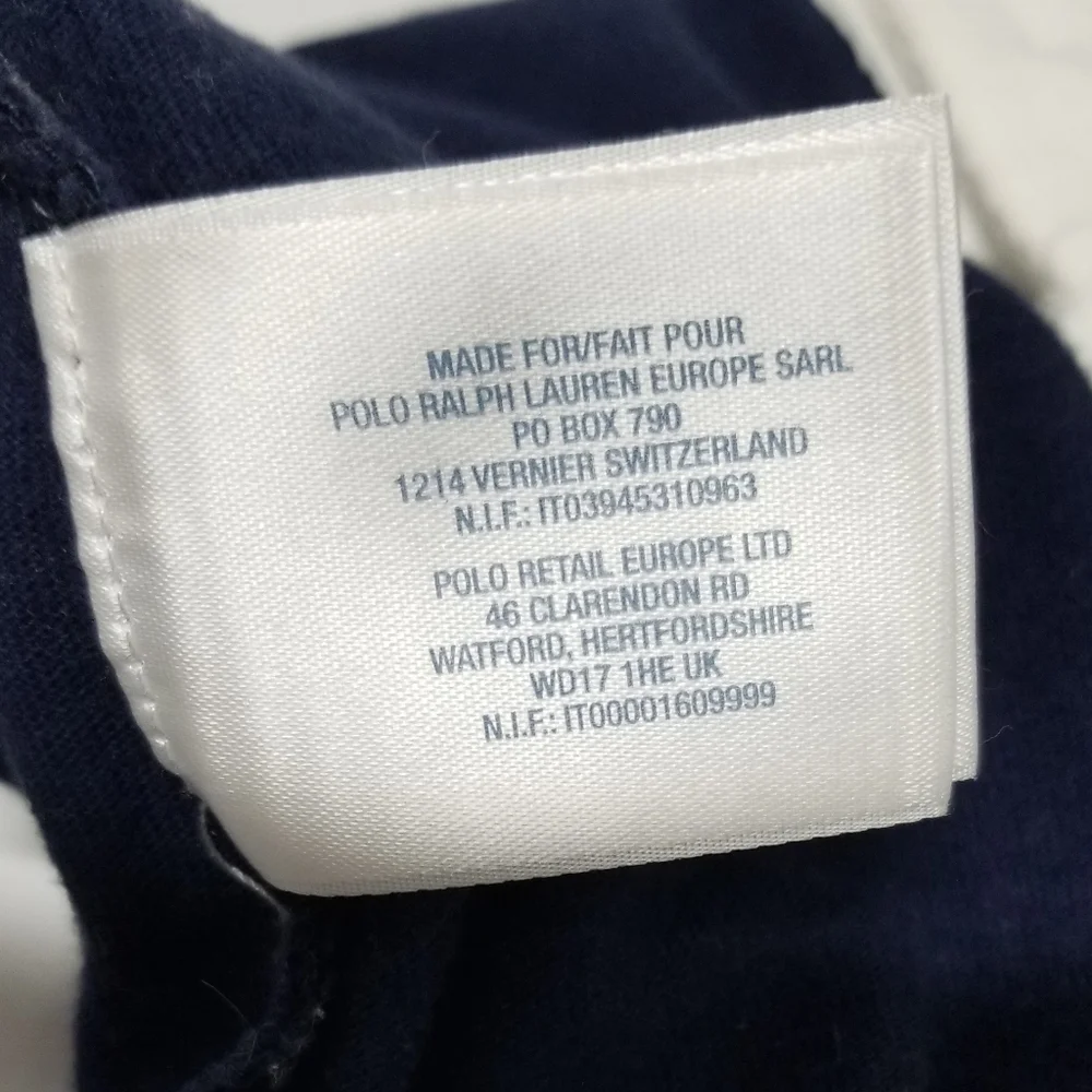 Ralph Lauren Cotton Infant Polo Shortall Navy Blue 9mo